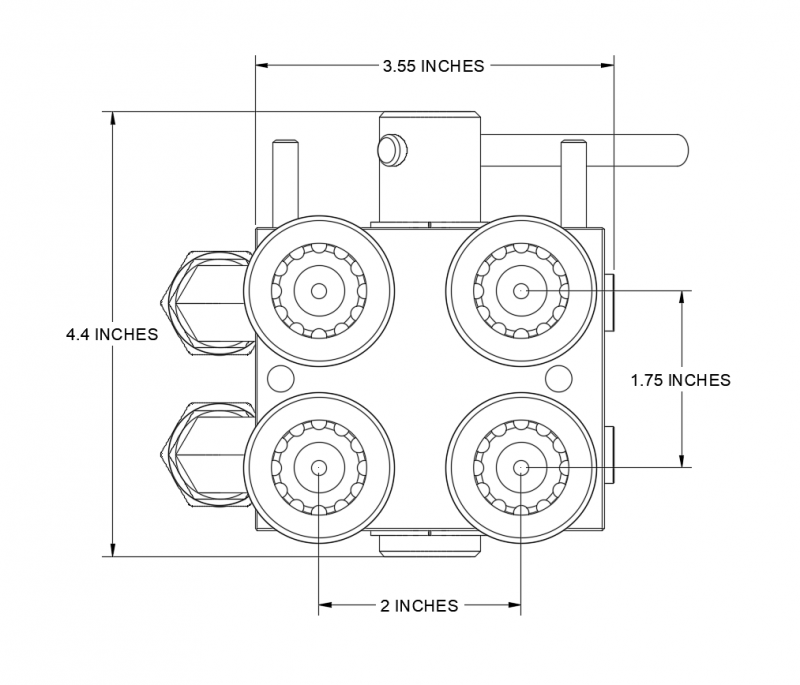 Back view of HM1-08-CF2 CAD Diagram