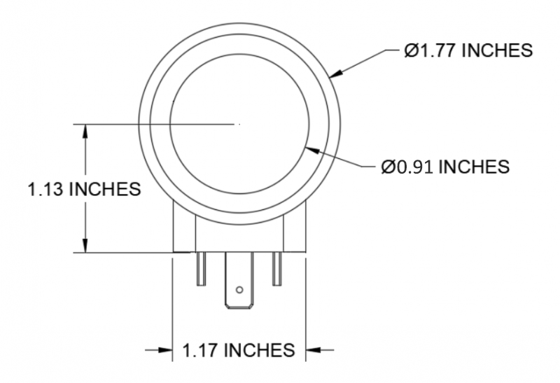 CAD Diagram dimensions of MFZ10-37YC Solenoid Coil