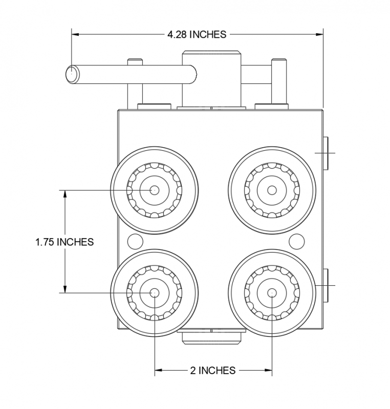 Back View of HM2M-CF3 CAD Diagram