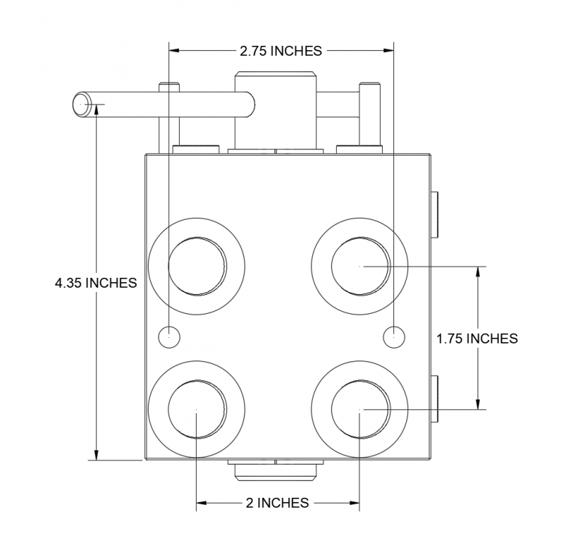 Back View of HM2M-08 CAD Diagram