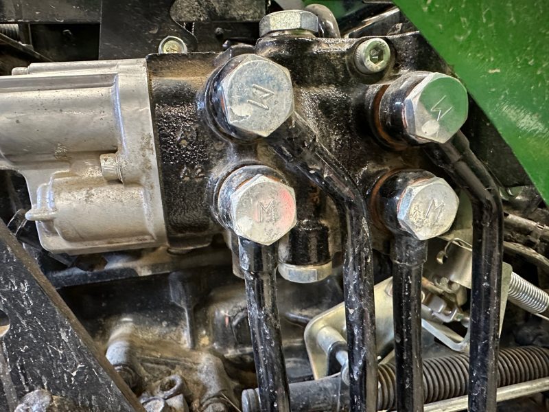 Side view of John Deere 2032R Gen 1 Loader Valve