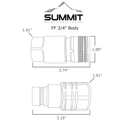 FF34 Flat Face Couplers Dimensions