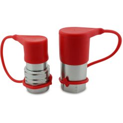 Flat Face Couplers with Caps On