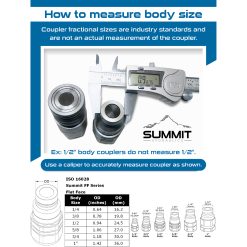 Graphic showing how to measure body size of FF12-08N