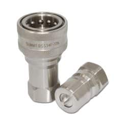 3/4" NPT ISO 7241-B Stainless Steel Quick Disconnect Hydraulic Coupler Set