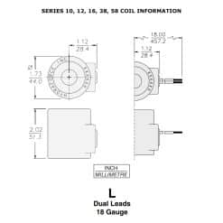 HydraForce 6352024 Solenoid Valve Coil, Wire Leads, 24v DC, 10 Series