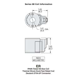HydraForce 4303624 Solenoid Valve, Deutsch Connector, 24v DC, 08 Series