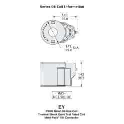 HydraForce 4303812 Solenoid Valve Coil, Metri-Pack 150 Connector, Zener Diode, 12v DC, 08 Series