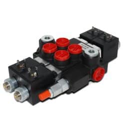 Hydraulic Monoblock Solenoid Control Valve, 2 Spool, 13 GPM, 12V DC