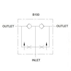 Hydraulic Proportional Flow Divider Combiner Valve, 2-Way, 50:50, 16 GPM, 1/2” NPT