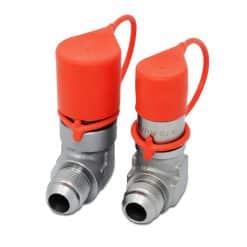 90 Degree Female Flat Face Hydraulic Quick Connect Coupler Set, 3/4″ JIC Male Thread