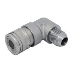 90 Degree Female Flat Face Hydraulic Quick Connect Coupler Set, 3/4″ JIC Male Thread