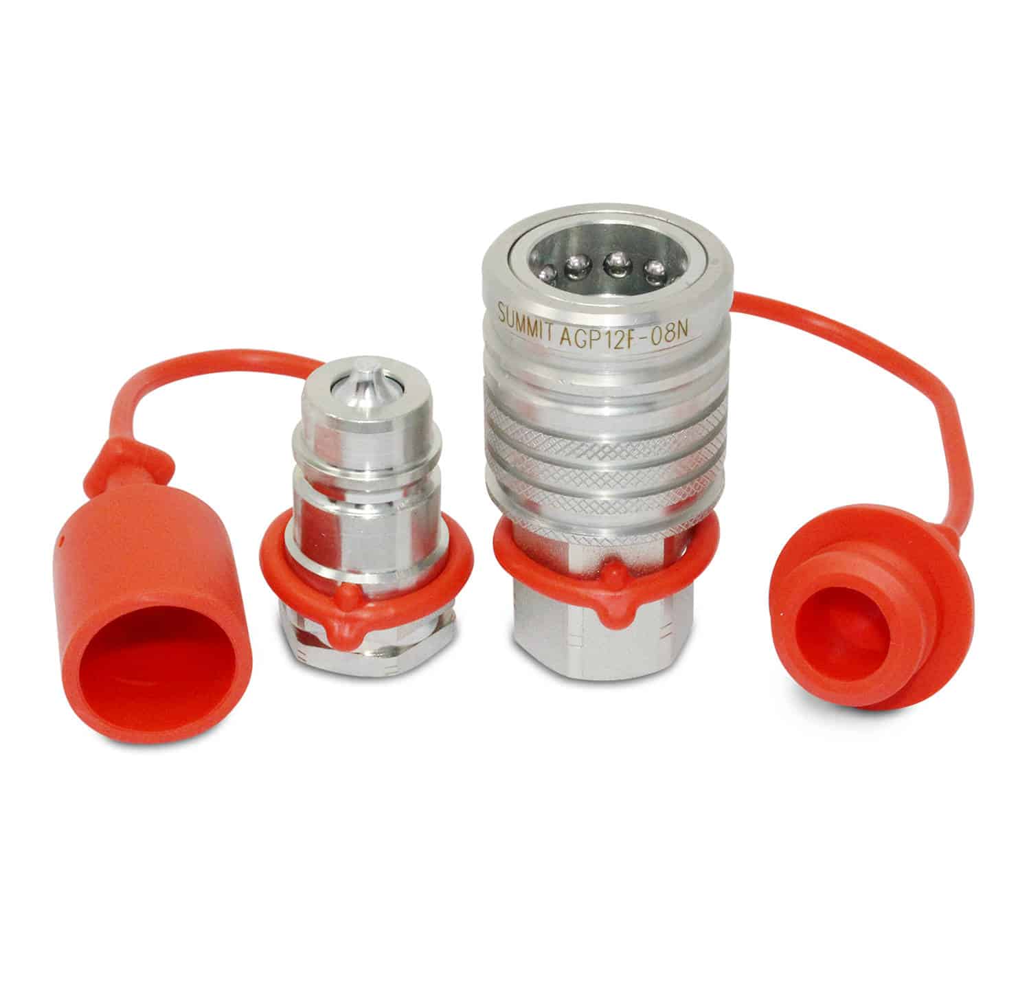 1/2” Ag Hydraulic Quick Connect Push-Pull Coupler Set, 1/2” NPT Thread