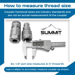 Graphic showing how to measure thread size of FF12-08N