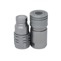 5/8" Flat Face High Flow Hydraulic Quick Connect Coupler Set, 3/4" NPT Thread