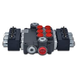 Hydraulic Monoblock Solenoid Directional Control Valve, 3 Spool, 21 GPM, 12V DC