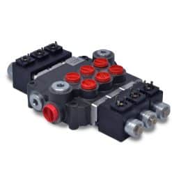 Hydraulic Monoblock Solenoid Directional Control Valve, 3 Spool, 21 GPM, 12V DC