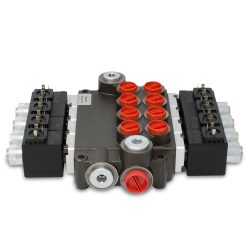 Hydraulic Monoblock Solenoid Directional Control Valve, 4 Spool, 21 GPM, 12V DC