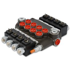 Hydraulic Monoblock Solenoid Directional Control Valve, 4 Spool, 21 GPM, 12V DC