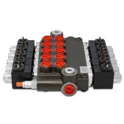 Hydraulic Monoblock Solenoid Directional Control Valve, 5 Spool, 21 GPM, 12V DC