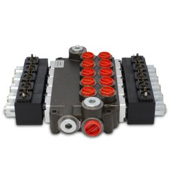 Hydraulic Monoblock Solenoid Directional Control Valve, 5 Spool, 21 GPM, 12V DC