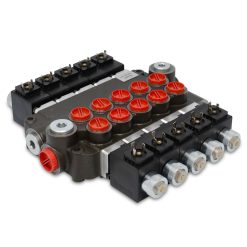 Hydraulic Monoblock Solenoid Directional Control Valve, 5 Spool, 21 GPM, 12V DC