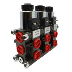 Side view of installed 3 Valve DV50-08S Stacking Kit