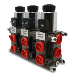 Side view of installed 3 Valve DV50-08S Stacking Kit