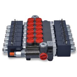 Hydraulic Monoblock Solenoid Directional Control Valve, 6 Spool, 13 GPM, 12V DC