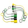 4 Sets - 1/2" Agricultural ISO 5675 (Pioneer Style) Hydraulic Male Dust Cap and Female Plug Cover Set (Green, Black, Yellow, Grey)