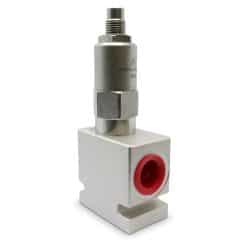 Side view of Adjustable Pressure Relief Valve; Pilot-Operated; 6 GPM; 3000 PSI; #8 SAE (3/4 – 16 ORB)