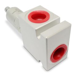 Top view of Adjustable Pressure Relief Valve; Pilot-Operated; 6 GPM; 3000 PSI; #8 SAE (3/4 – 16 ORB)