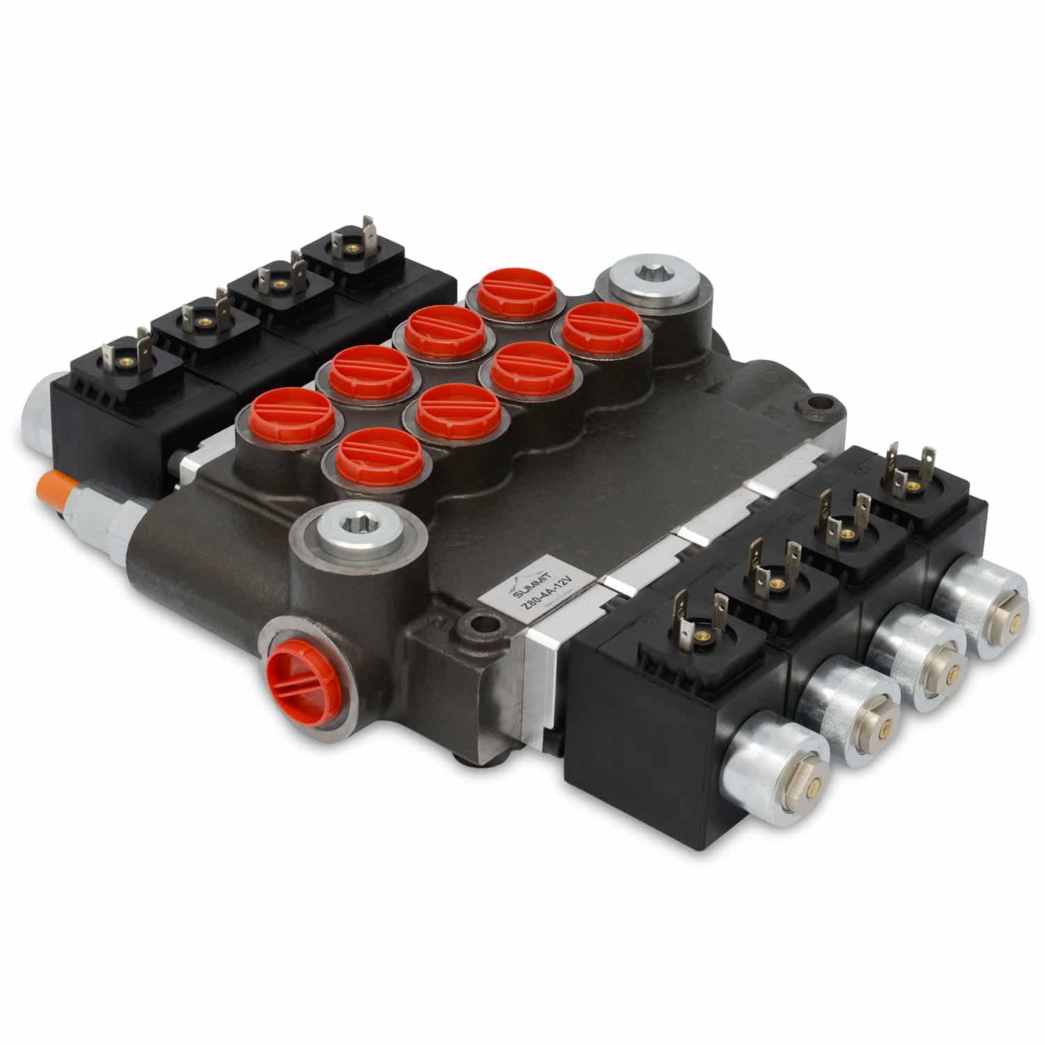 Hydraulic Monoblock Solenoid Directional Control Valve, 4 Spool, 21 GPM