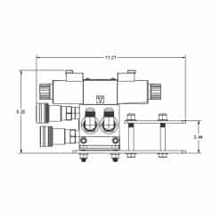 Dimension CAD Diagram of Summit Hydraulics EVK and FR Kit.