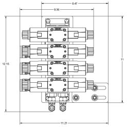 Dimension CAD Diagram of Summit Hydraulics EVK and FR Kit.