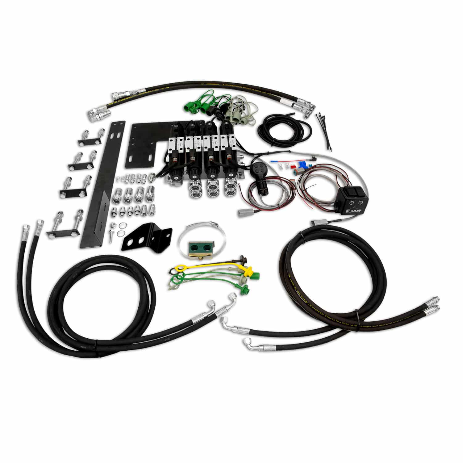 Overhead shot of kit components in FR4-JD1