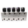 Front view of 5 circuit hydraulic multiplier valve