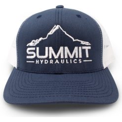 Front view of Summit Hydraulics blue hat