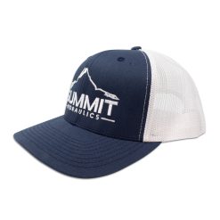 Side view of Summit Hydraulics blue hat