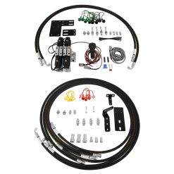 Kit components of Kioti 2 spool front third function and rear remote and front third function kit