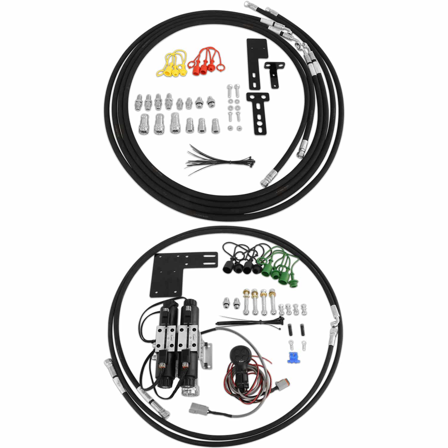 Kit components of Bobcat FR2-2FL7 Front and Rear Remote Kit
