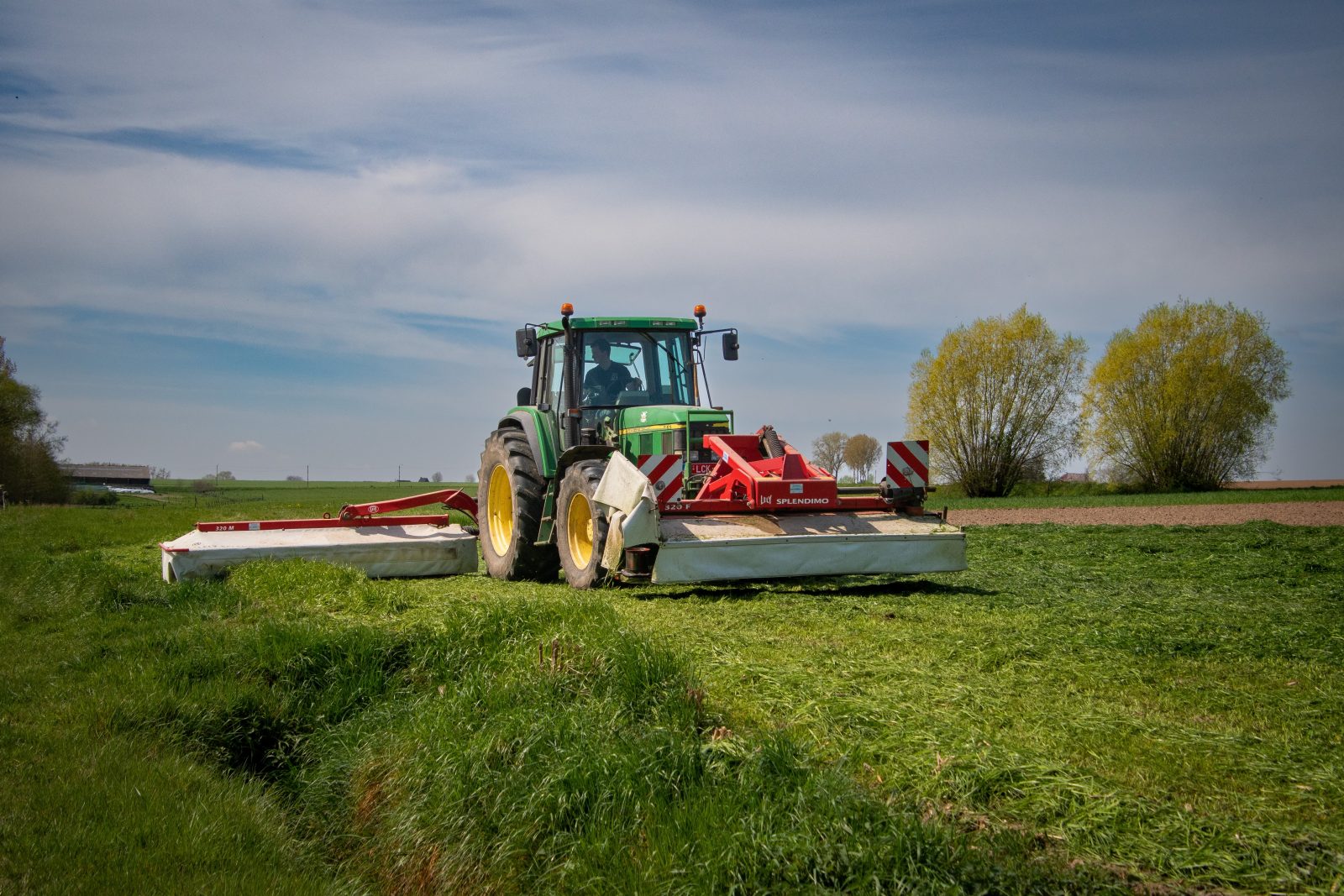 Tractor plowing a field